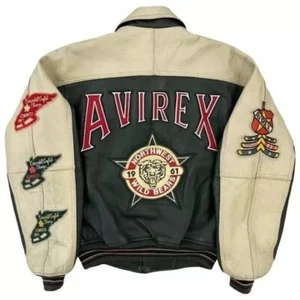 Herren Avirex J-Hope On The Street Avirex USA Leder Bomber College Jacke - Bild 1 von 6