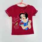 Disney Blanche-Neige fille 2T haut appliqué rouge chemise à manches courtes princesse pomme