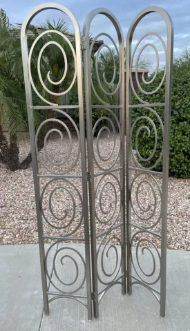 Ethan Allen Radius Screen Three Panel Brushed Nickel Room Divider 07 9560 Cover