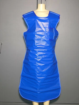 Avental de proteção frontal raio X tamanho adulto unissex grande fecho de gravata azul 40 x 24 - Imagem 1 de 3