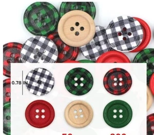Christmas Holiday Buttons - Assorted - Picture 1 of 29