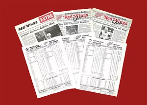 1985 1986 Detroit Red Wings EXTRA Program Lineup Insert 3 x LOT Yzerman Lemieux - Bild 1 von 12