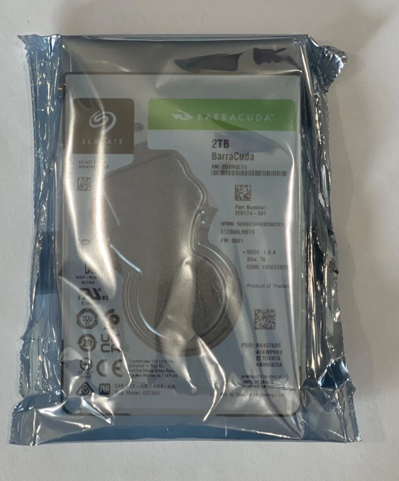 FACTORY SEALED SEAGATE ST2000LM015 2TB 2.5" 6Gb/s 128MB 5.4K RPM SATA HARD DRIVE - Image 1 of 2