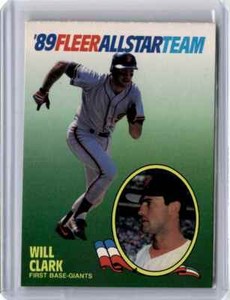 1989 Fleer All Star Will Clark Baseball Card San Francisco Giants #3