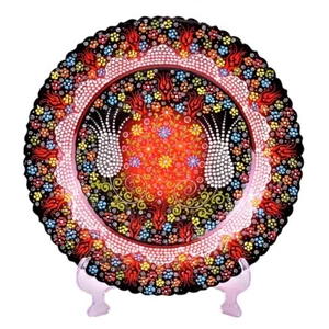 16''/ 40cm Turkish Ceramic Relief Plate,Hand Painted Tile Handmade Ceramic Plate - Picture 1 of 8