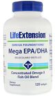 Life Extension - Mega EPA/DHA -120 softgels   -      Free UK P&P