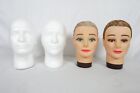 Two (2) Mannequin Heads & Two (2) Styrofoam Heads Display Model