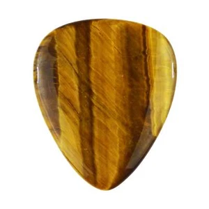 Yellow Tiger's Eye Stone Guitar Pick - 3.0 mm 351 Shape Handmade Exotic Plectrum - Picture 1 of 11