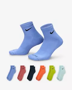 Nike DRI-FIT PLUS calze alla caviglia confezione da 6 paia L Large 8-12 multi SX6899-967 - Foto 1 di 2