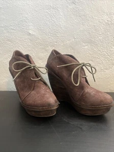 Max Studio Booties Boots Shoes Brown Women’s 6 M Leather Classy Heals Office - Picture 1 of 11