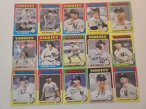 2024 Topps Heritage & Topps Series 1 New York Yankees Base Team Set w/RC's - Picture 1 of 3