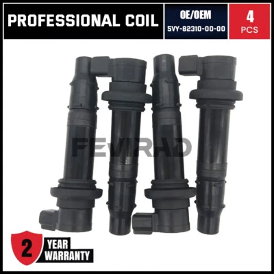 Ignition Coil 4pcs For Yamaha YZF R6 YZF R6S YZF R1 FZ1 Vmax 1700 VMX1700 - Imagem 1 de 4