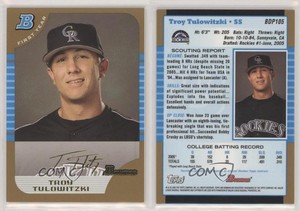 2005 Bowman Draft Gold Troy Tulowitzki #BDP105