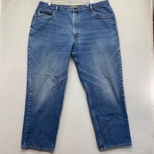 LL Bean Relaxed Fit Medium Wash Denim Blue Jeans Men's 41x30 tag says 44x32 - Picture 1 of 9