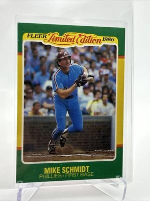 1986 Fleer 限量版 Mike Schmidt 棒球卡 #41 NM-MT 免运费 — 第 1/3 张图片