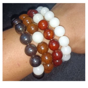 1pcs Natural Sandalwood Men's Bracelet With Bodhi 12mm Beads Buddha Healing - Picture 1 of 23