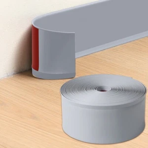 Vinyl Wall Base Baseboard Molding Trim 4"x 40FT Flexible Self Adhesive Grey - Picture 1 of 7