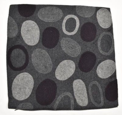 Crate & Barrel 16x16 Rossi Charcoal Gray Black Embroidered Pillow Cover Modern - Image 1 of 4