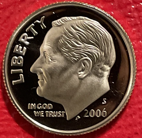 2006~ S Roosevelt Dime Gem Proof Coin from US Proof Set US Mint Coin Cover