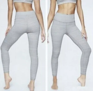 Athleta High Rise Jacquard Chaturanga Tight Leggings Slate Grey/ White SMALL    - Picture 1 of 3