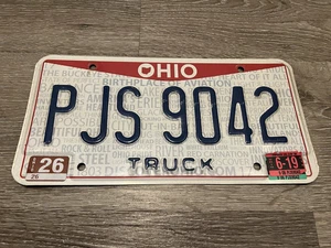 Ohio LKW Nummernschild #PJS9042 - abgelaufen & Sammlerschild - - Bild 1 von 8