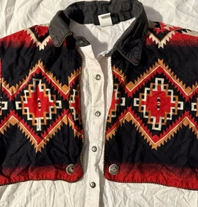 Vintage Roughrider by Circle T Aztec Western Shirt Damen Gr. Large - Bild 1 von 6