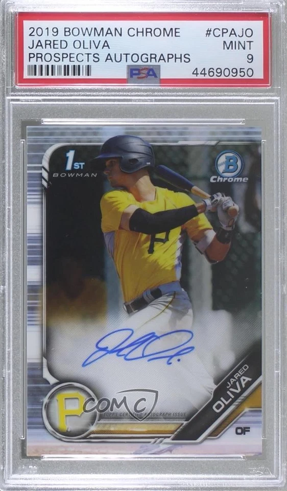 2019 Bowman Chrome Prospects Auto Jared Oliva #CPA-JO PSA 9 MINT Auto - Image 1 of 2