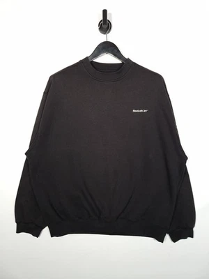 90's Reebok Essentials Sweatshirt Size Large Men's Black Crew Neck Logo - Image 1 of 4