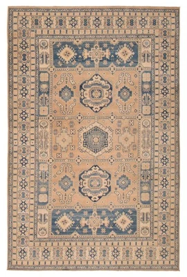 Alfombra de área geométrica tradicional anudada a mano alfombra de lana oriental de 6'5" x 10'0" Foto 1 de 4