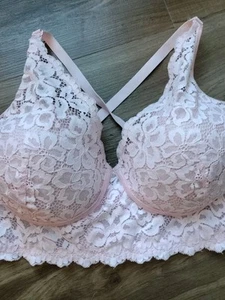 Maidenform Triangel wandelbarer BH rosa Spitze Gr. 36D ohne Bügel - Bild 1 von 8