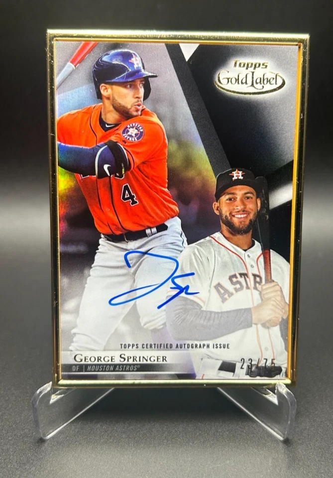 2018 Topps Gold Label - George Springer - Black /75 Gold Framed AUTO! - Image 1 of 1