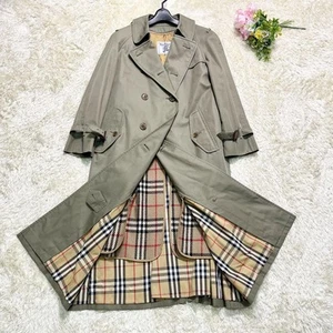 Burberry Nova Check Trench Coat Cotton Khaki US size S Authentic - Picture 1 of 24