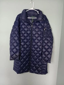 Chaqueta acolchada larga azul marino grande Lauren Ralph Lauren para mujer nueva exhibición - Imagen 1 de 9