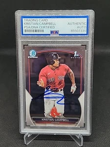 Signed 2023 Bowman Chrome Draft Kristian Campbell BCD-125 PSA/DNA Auto Red Sox - Picture 1 of 2