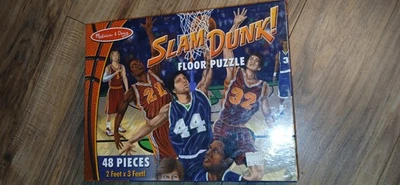 Melissa and Doug 48 piezas grandes, Slam Dunk! Rompecabezas de piso 2 x 3 pies colorido Foto 1 de 3