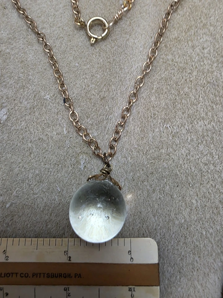 Collar de 1 pulgada de vidrio para piscinas de luces, antiguo, regalo para ella, joyería por, d  Foto 1 de 4