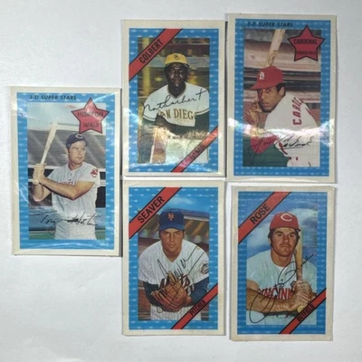 1968 1972 Xograph 3-D Kellogg lote de tarjetas Pete Rose, Horton, Colbert, Seaver Foto 1 de 4