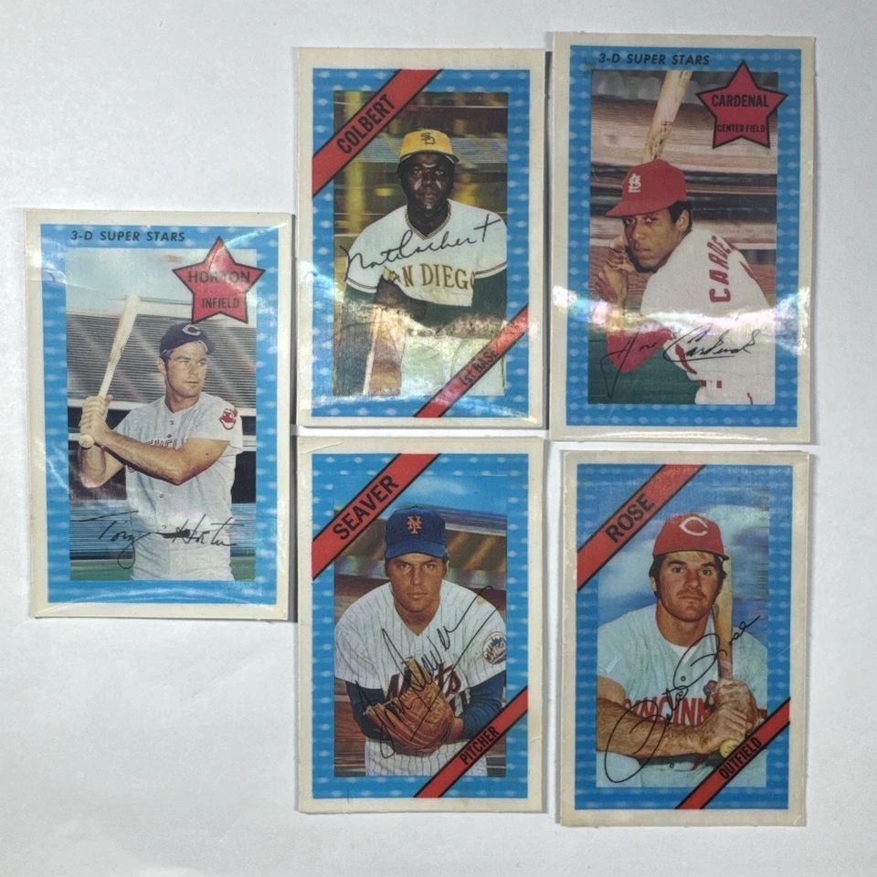 Lote de cartões Xograph 3-D Kellogg 1968 1972 Pete Rose, Horton, Colbert, Seaver - Imagem 1 de 4