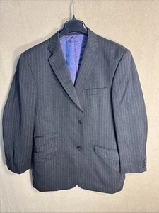 Cappotto sportivo Ted Baker Endurance 44R grigio marrone gesso righe lana tasca biglietto - Foto 1 di 14