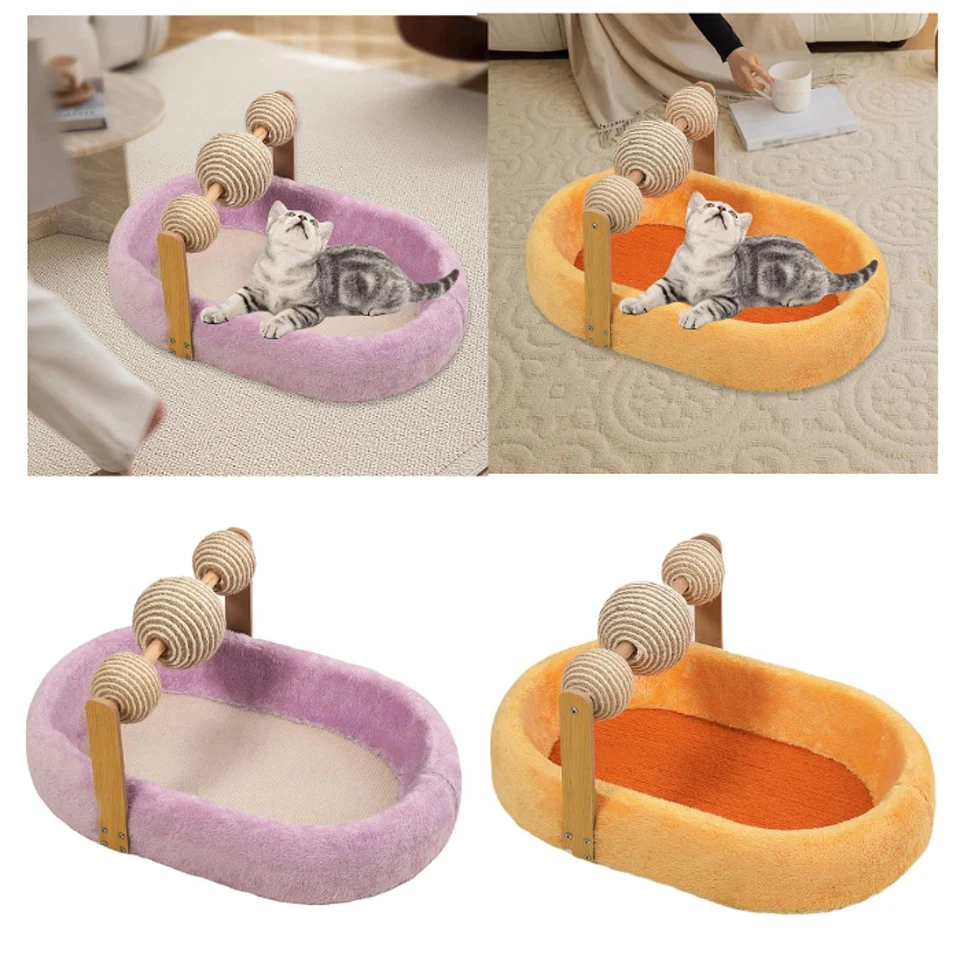 Scratcher Pad Kitten Interactive Toy Lounge Nest Sofa Protection Oval Scratch - Image 1 of 1