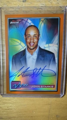 Topps Finest John Starks 2021 automático casi como nuevo NY Knicks 25/07 Foto 1 de 4