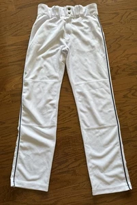 Pantalones de béisbol Evoshield blancos azul marino a rayas parte inferior abierta para hombre entrepierna pequeña 30” - Imagen 1 de 5