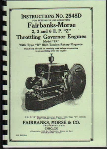 "Fairbanks-Morse ""Z"" libro di istruzioni motore stazionario (Ist. 2548D) - Foto 1 di 1