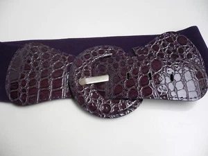 Women Fashion Belt Hip Elastic Waistband Waist Hip Purple Round Buckle XS S M - Picture 1 of 12
