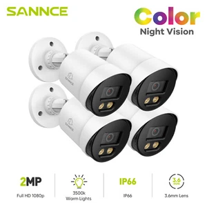 SANNCE HD 1080P Full Color Night Vision CCTV 2MP Security Camera System Outdoor - Picture 1 of 21