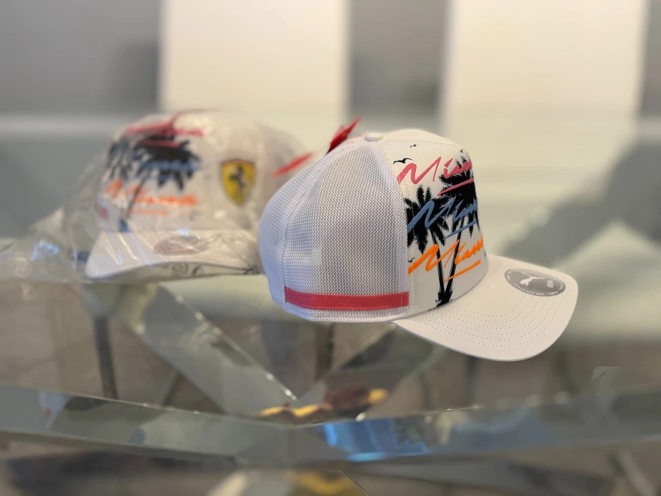 Limited Edition Ferrari Puma 2025 Miami GP Trucker Snapback Hat Cap - Image 1 of 3