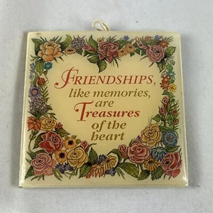 Friendships Are Treasures Of The Heart Fridge Magnet Ceramic Tile 2.5” X 2.5” - Picture 1 of 4