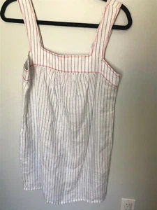 Michelle Farmer White/Blue Pinstripe Dress - Size S - Picture 1 of 4