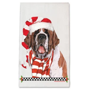 Saint Bernard Christmas Kitchen Towel Holiday Pet Gifts - Picture 1 of 1