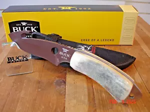 JOE HOUSER CUSTOM BUCK KNIFE 537 OPEN SEASON SKINNER GUT HOOK BOS S35VN ELK GRIP - Picture 1 of 24